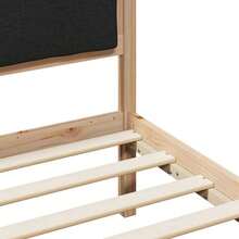 vidaXL Bettrahmen Mit Kopfteil Schwarz 140 X 190 Cm Stoff - 棕色 - 查看 8