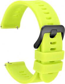 Correa de Reloj de Silicona de 26mm con Rayas Arqueadas para Hombres, Correa de Liberación Rápida, Hebilla Negra (Negro) - Verde lima (hebilla negra) - Ver 12