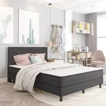 vidaXL Boxspringbett Gestell Grau Stoff 180x200 Cm - Xám - Xem 1