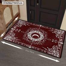 1Pc Large Mystical Moon & Golden Crescent Floral Area Rugs, Celestial Black With Golden Accents,Non-Slip Backing, Lightweight, Durable Polyester, Machine Washable, Easy To Clean, Soft Felt Back, Rug For Living Room, Bedroom Or Office, Sofa, Coffee Table, Kitchen, Bathroom, Balcony, Entrance Carpet, Apartment, Dormitory, Porch, Patio, Farmhouse Decor, Halloween, Fall Decor, Dark Academia Style, Indoor Use, Rugs For Living Room, Low Pile Carpet - Phong cách 2 - Xem 7