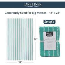 LANE LINEN Kitchen Towels Set - Pack of 4 Cotton Dish Towels for Drying Dishes, 18"x 28", Kitchen Hand Towels, Absorbent Tea Towels, Towels for Kitchen, Quick Drying Kitchen Towel Set - Lemon Yellow(13: Peacock Blue Herringbone Set of 4) - Multicolor - Ver 4