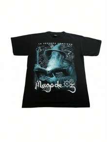Band Tee Sz L Wizard Double Sided RARE Tour 2024 NEW Vintage Mago De Oz T Shirt Men Clothing Harajuku Graphic Summer New - 黑色 - 查看 1