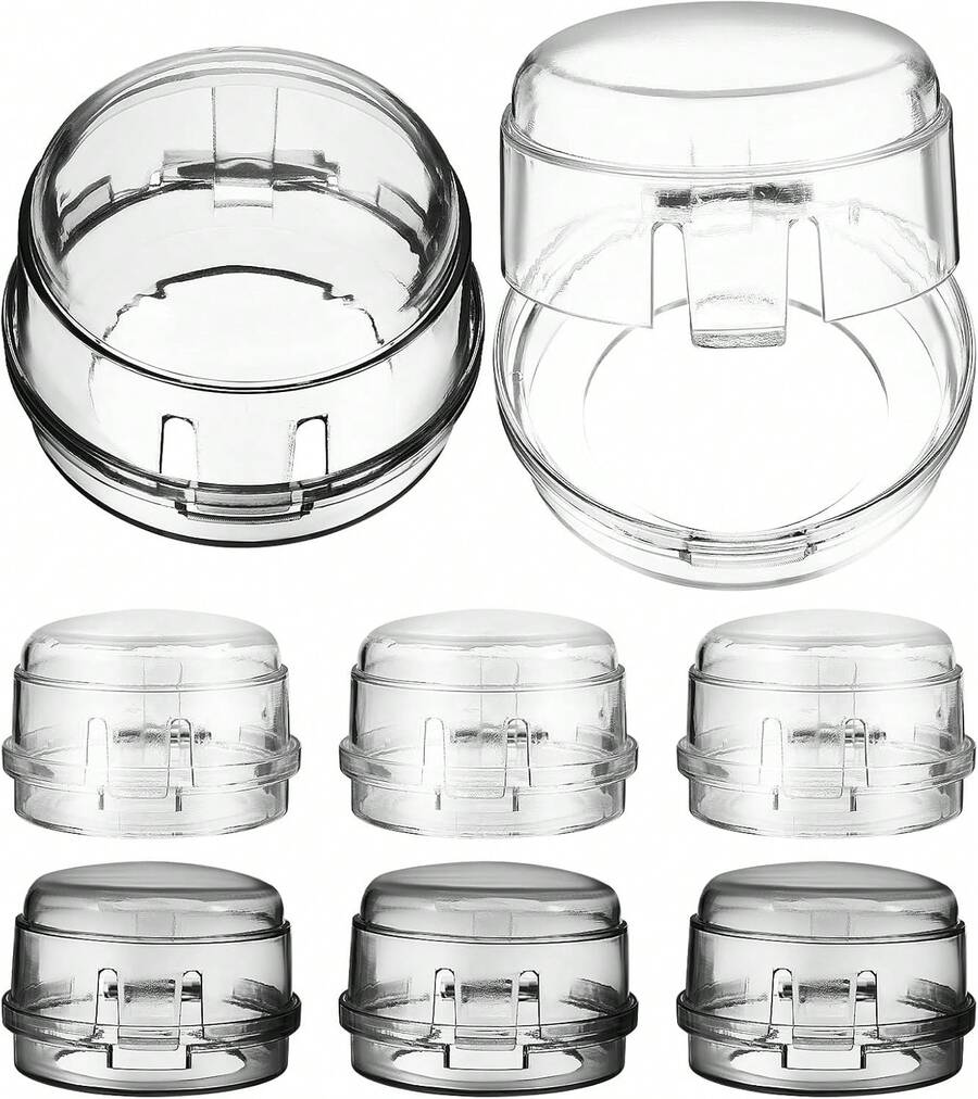 ibasenice 8 Piezas De Cubierta Protectora De Gas Con Orificio Grande A Prueba De Bebés Cerradura De Horno Botón Pulsador Protector De Manija De Puerta Horno De Gas Cubiertas