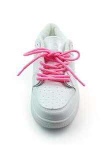 1 Pair Sweet Pink Round Braided Shoelaces, Suitable For Sneakers, Casual Shoes, Sports Shoes - Pink - View 7
