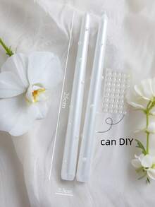 2支珍珠长蜡烛，10英寸欧式电镀彩色珍珠烛台，家用，无烟婚礼蜡烛，烛台蜡烛，适合烛光晚餐，高端氛围摄影道具，情人节礼物，精美礼品 - 彩色 - 查看 13