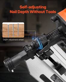Framing Nailer, 80-120PSI Air Nail Gun, 2" To 3-1/2" 21 Degree Full Round Head Pneumatic Framing Nailer With Tool-Less Depth Adjustment & Dual Trigger Modes, Ideal For Framing Decking Flooring - 基本版 - 查看 3