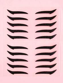 12 unidades/3 folhas de adesivos de tatuagem para delineador, adesivos de tatuagem com estampa de delineador, adesivos de delineador, adesivos de delineador finos em preto e dourado, fáceis de esfumar e remover, 4 unidades de adesivos de tatuagem para maquiagem esfumada para mulheres, adesivos de delineador, à prova d'água, realistas, de longa duração, fáceis de usar, adequados para maquiagem e dança, brindes, viagens, itens baratos, essenciais para viagem - Multicolorido - Ver 5