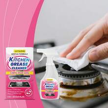 JAYSUING Kitchen Grease Cleaner, Stove Boiler Grill Range Hood Removing Heavy Grease Stubborn Stains Deodorizing Descaling Refreshing Air Without Residue Restoring Luster Cleaning Spray Kitchen Hygiene Cleaning Tool - Rosa - Ver 6