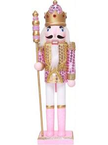 Christmas Nutcracker Decor 11.8 Inch Wooden Nutcracker Ornament Soldier Figure Festive Collectible Nutcracker Gift Suitable For Table, Desktop, Fireplace Decoration Christmas Party Supplies - Vàng - Xem 1