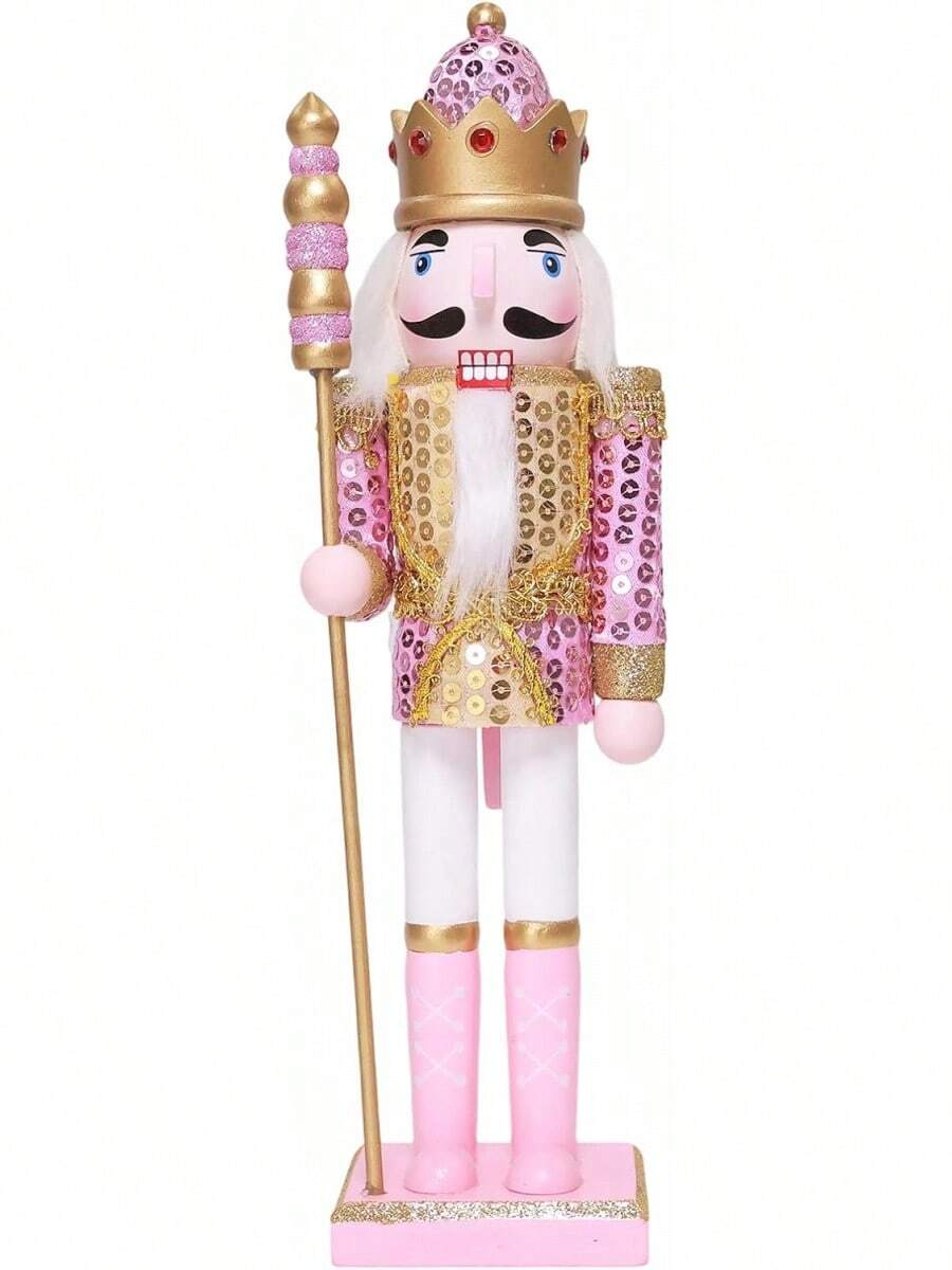 Christmas Nutcracker Decor 11.8 Inch Wooden Nutcracker Ornament Soldier Figure Festive Collectible Nutcracker Gift Suitable For Table, Desktop, Fireplace Decoration Christmas Party Supplies - Vàng - Xem 1