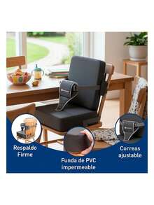 Asiento Elevador para Niños, Antideslizante, Portátil, Fácil de Limpiar. Bluelander - Gris Oscuro - Ver 3