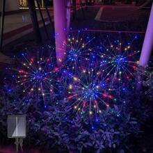 2 PCS Solar Firework Light, Outdoor Solar Garden Decorative Lights 60/90/120/150/200 LED Powered 50 Copper Wires String DIY Landscape Light For Pathway - Multicolor - View 1