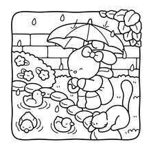 48 Pages 245g Thick Paper "Little Friends" Vol.2 Coloring Book: Adorable And Simple Art Book, Cover Features Charming Cow And Animal Companions (Umbrella, Rabbit, Puppy, Etc.) - An Ideal Choice For Adults To Relax And Relieve Stress, Suitable For Stationery, School Supplies, And As A Gift For Girls, Valentine's Day, New Year - Little Friends 2 - View 7