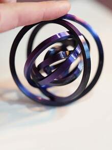 3D Printed Rotating Finger Spinner Toy - PLA Plastic, Multi-Color (Pink/Yellow/Green/Blue/Purple) - Sensory Fidget Toy For Adults And Ages 14+, Compact Desktop Accessory, Finger Spinner - Multicolor - View 5