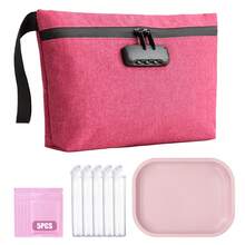 Large Odor-Proof Bag Multi-Piece Set, Includes Premium Large Lockable Odor-Proof Bag, Metal Tray, 5 Individual Storage Tubes, And 5 Sealing Storage Bags, Suitable For Travel, Parties, Gifts For Birthdays, Valentine's Day - Multicolor - View 13