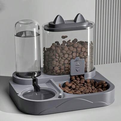 Integrated Automatic Cat Feeder And Water Dispenser Set, Easy To Clean And Refill, Automatic Pet Feeder, No Battery Required - Large Capacity For Worry-Free Travel, Fashionable Pet Accessory