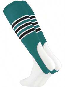 Estribos de Béisbol Patrón B 3 Rayas - negro, blanco, verde azulado, (Teal/Black/White) - Ver 10