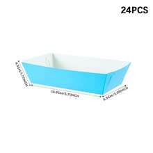 10/24 piezas Contenedores de comida desechables de color azul claro, caja para papas fritas, caja para palomitas de maíz, caja para snacks, decoraciones para fiestas de cumpleaños y reuniones familiares, adecuados para panaderías, restaurantes de hamburguesas, cajas para llevar de cines - Multicolor - Ver 6