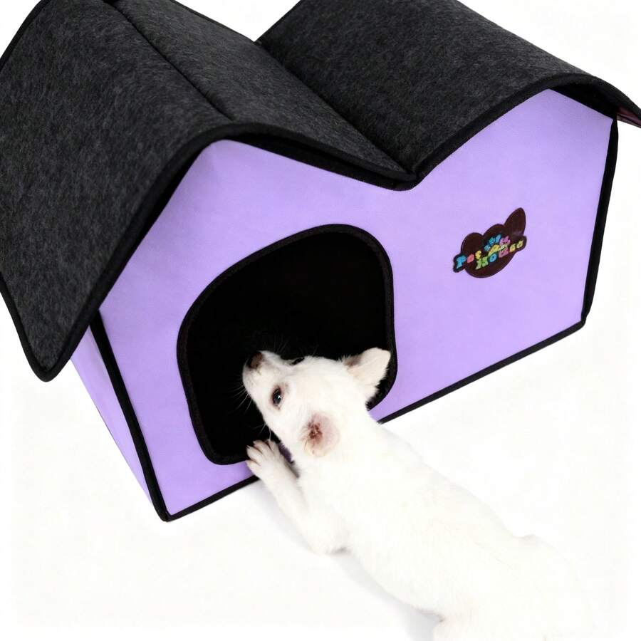 1pc Pet Nest, New Double - Layer Roof Pet House, Wind - Proof And Warm Cat Nest, Outdoor Cat House, Dog Bed, Cat Tent, Detachable And Washable, Suitable For All Seasons, Pet Shelter, Portable Box, Cat Supplies, Dog Supplies, Suitable For Small And Young Dogs