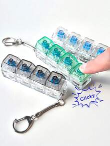 1 móc khóa bàn phím - Con quay ngón tay thư giãn cầm tay, nhỏ gọn và nhẹ, phù hợp cho người đánh máy, game thủ, giúp giảm căng thẳng sáng tạo, móc khóa cơ học 9 phím có nhạc, lý tưởng cho văn phòng/du lịch, móc khóa xe hơi, móc khóa bấm ngón tay dành cho người lớn unisex, móc khóa thư giãn, móc khóa kéo mở giúp tập trung, quà tặng sinh nhật/tiệc tùng/ngày lễ. - Nhiều màu - Xem 3