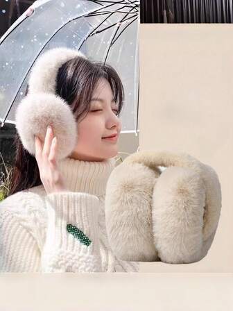 Orejeras de felpa para mujer en invierno, paquetes de oreja cálidos para protección de oídos, cubierta de oreja de moda para estudiantes, cubierta de oreja antifrecuente plegable