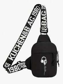 Túi đeo ngực/túi đeo hông nam in họa tiết Milan mới, tiện lợi mang theo, có thể dùng làm túi đeo vai đựng điện thoại, phong cách thường ngày và đa năng cho việc đi lại, túi đeo chéo. - Nhiều màu - Xem 14