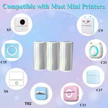 Holographic Thermal Labels Silver, 50mmx3.5m/Roll, Self Adhesive Rainbow Printer Stickers For Small Business Logo/Barcode, Compatible With C9/X5/X6/T02/M02 Mini Printer - Multicolor - View 5