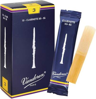 Vandoren CR103 Bb Clarinet Traditional Reeds Strength 3; Box Of 10