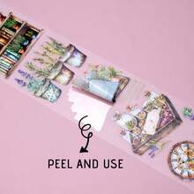 4-Roll Set Vintage Farmhouse Floral Washi Tape With European Countryside, Pastoral Scenes, Floral Girls - PET/Paper Adhesive For Scrapbooking, Journaling - 4Pcs/Set - View 7