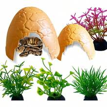 6Pcs Reptile Hide, Reptile Use Hide Cave Snakes Crested Gecko, Leopard Gecko, Snake, Crabs Hide Cave Brown, Regular - Brown + Regular - View 2