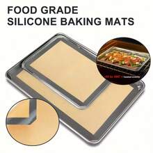 3pcs, 3 Packs Silicone Half Sheet Baking Mat, Non-Stick Reusable Heat Resistant For Toaster Oven, Biscuit Macaron Bread Pastry Baking Tools - - - View 6