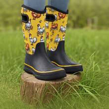HISEA Rain Boots For Women Mid Calf Rubber Boots High Quality Neoprene Insulated Barn Boots For Mud Working Gardening - Màu vàng - Xem 2