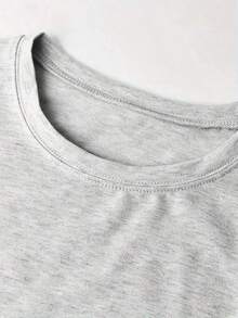 Women's Face & Happy To See You Letter Print Sweat (2) - 淺灰色 - 查看 4