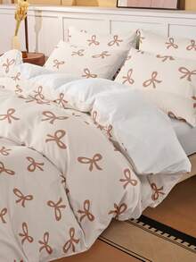 2/3件套床上用品，亲肤舒适，质地柔软，印花图案，可水洗超细纤维被套，透气防尘防滑，轻盈丝滑，四季皆宜，适用于单人床/双人床/大号床，包含1个被套和2个枕套，是节日送礼佳品。 - 彩色 - 查看 9