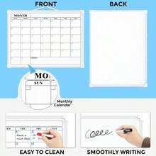 MaxGear Monthly Calendar Dry Erase Board For Wall, 16"X12" Small Hanging Double-Sided White Board, Portable Whiteboard For Planning, Drawing, Memo, To Do List, School, Home, Kitchen, Office - ColorB - 查看 3