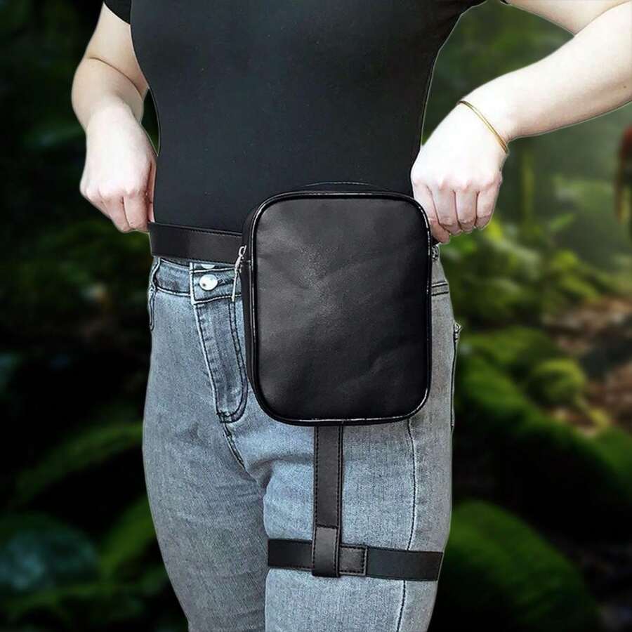 Large Capacity Waterproof Leg Bag For Women, Multifunctional Outdoor Sports Cycling Thigh Pack With Adjustable Strap And Multi-Pocket Storage (7.8x5.1x1.9in) - màu đen - Xem 1