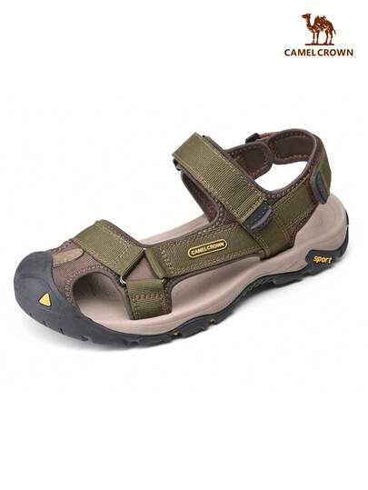 CAMEL CROWN 男士防水徒步凉鞋，闭趾涉水凉鞋，运动凉鞋，适合夏季户外活动、海滩和涉水穿着