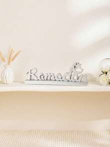 1 cái đồ trang trí chữ Ramadan bằng bạc, đồ trang trí chữ bằng nhựa cho lễ hội Ramadan của người Hồi giáo, thích hợp cho lễ Eid Al-Fitr, quà tặng dễ thương và trang trí nhà cửa, tiệc tùng và họp mặt Ramadan Kareem - Tượng chữ Ramadan - Bạc - Xem 8