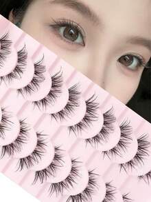 10 Pairs Fox-Inspired Transparent Wispy Elongated Eyelash Extensions, Suitable For Daily Wear, Commute, Dates, Parties - Criss Cross lashes - View 1
