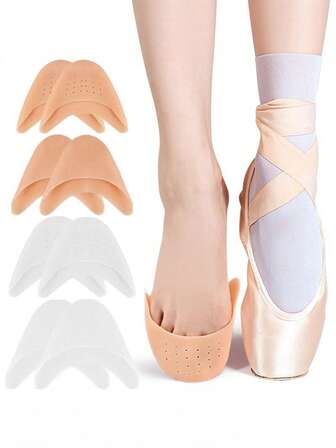 1Pair Silicone Ballet Toe Pads, Toe Cap Protector For High Heels,Anti-Friction Toe &Forefoot Cushion Insoles