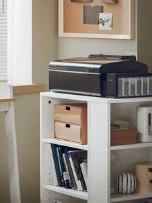 SoBuy FBT68-W, 3 Tiers Storage Shelf On Wheels, Desk Side Printer Shelf, Bookcase Side Table End Table