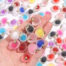 10 piezas de encantos de corazón multicolor de resina con efecto escarcha para hacer pulseras, aretes, collares y dijes de joyería artesanal - Corazón de amor - Ver 4