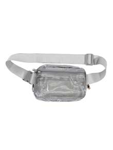 1个女士防水透明腰包 - 便携式透明PVC腰包，带肩带，适合户外露营和旅行 - 黑色 - 查看 18