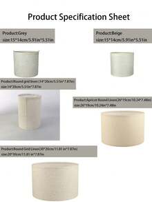 1pc Natural Linen Lamp Shade, Cylindrical Table Lamp Shade, Classic Modern Large Cylindrical Lamp Shade, Beige Floor Lamp Shade, Handmade Natural Linen, Best Birthday Gift - White - View 3