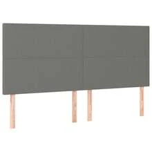 vidaXL Kopfteil Dunkelgrau 160 X 5 X 118/128 Cm Stoff - Grey - View 2