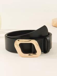 2pcs/Set Or Sold Individually Vintage Distressed Geometric Mirror Buckle Belt, Suitable For Daily Wear, Commuting, Christmas, Casual, Cross-Border Hot Selling Plus Size - A - View 18