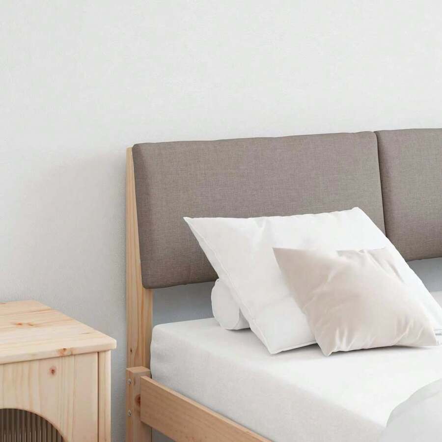 vidaXL Gepolstertes Kopfteil Taupe 120 Cm Aus Massivem Kiefernholz