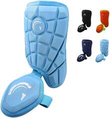Guardian Bateadores de Béisbol Protector de piernas| Adultos y jóvenes| Bateadores para diestros y zurdos| Ajustable| Ligero Flexible - Azul/Blanco (Azul/Blanco ) - Ver 13