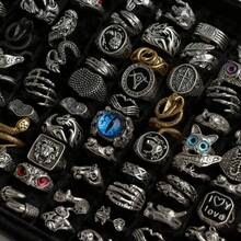 10/20件/套 哥特朋克动物风男士戒指 复古时尚热门蛇眼动物手指饰品 休闲日常派对礼物配饰 - 復古龐克戒指 - 查看 4