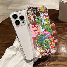 Funda transparente para teléfono con diseño navideño del , resistente a caídas y con cuatro esquinas reforzadas. Compatible con teléfonos ,  17,  16 Pro Max,  15 Pro Max,  13 y  12. Fabricada en TPU para una protección eficaz contra golpes y caídas. Un regalo ideal para familiares, amigos, seres queridos, parejas y para celebrar la Navidad. - transparente - Ver 1